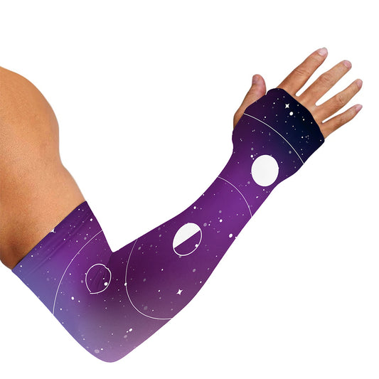 Galaxy Moon Phase Print Sun Protection Arm Sleeves