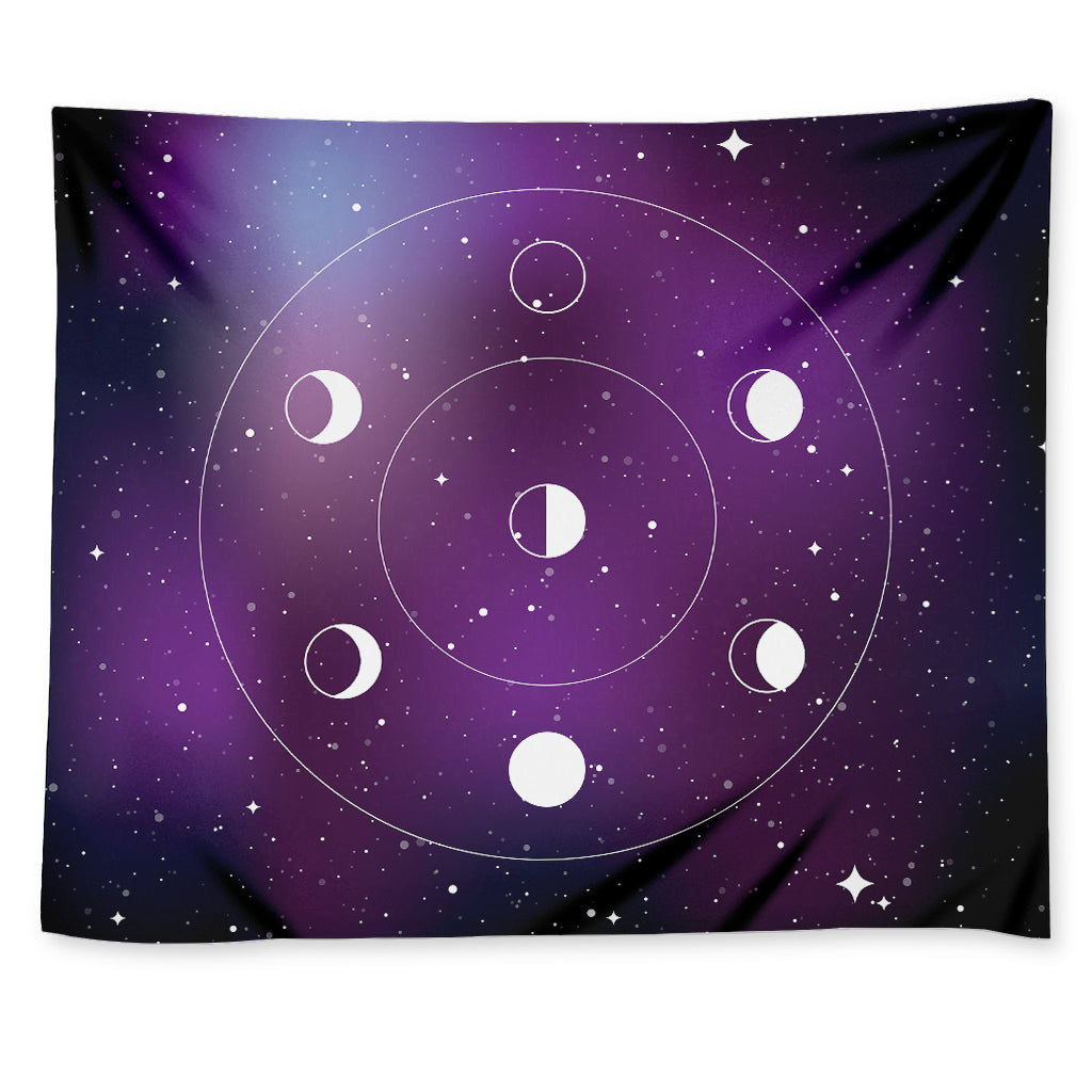 Galaxy Moon Phase Print Tapestry