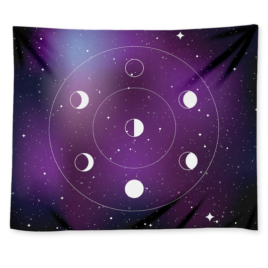 Galaxy Moon Phase Print Tapestry
