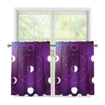 Galaxy Moon Phase Print Tier Curtains