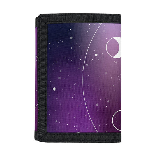 Galaxy Moon Phase Print Trifold Wallet