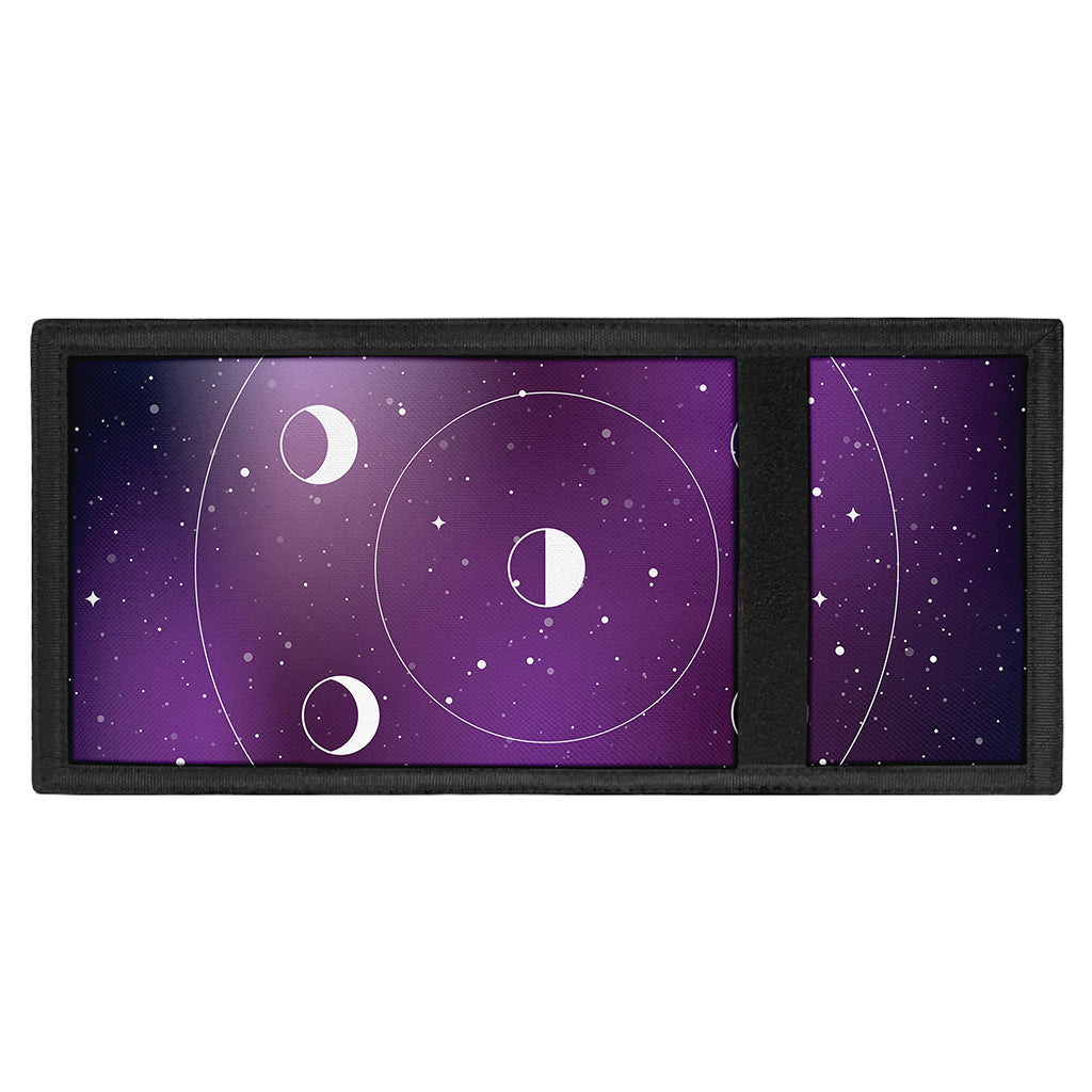 Galaxy Moon Phase Print Trifold Wallet