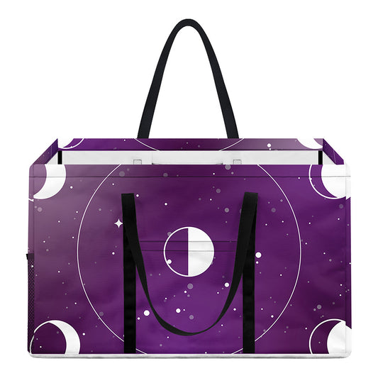 Galaxy Moon Phase Print Utility Tote Bag