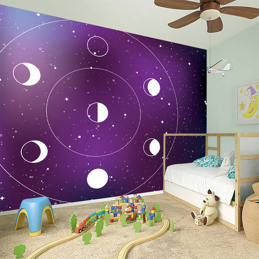 Galaxy Moon Phase Print Wall Sticker