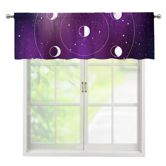 Galaxy Moon Phase Print Window Valance