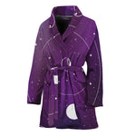 Galaxy Moon Phase Print Women's Bathrobe