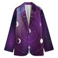 Galaxy Moon Phase Print Women's Blazer