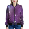 Galaxy Moon Phase Print Women's Bomber Jacket