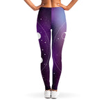 Galaxy Moon Phase Print Women's Leggings