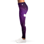 Galaxy Moon Phase Print Women's Leggings