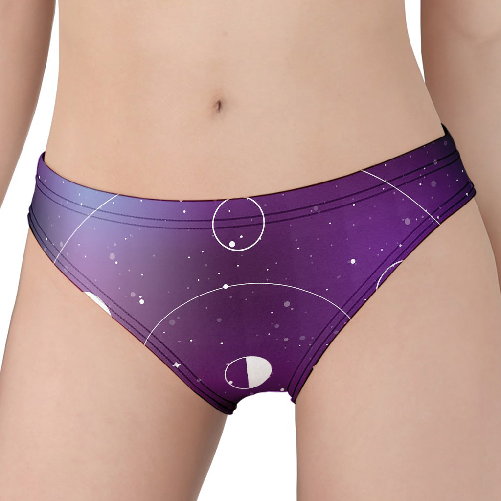 Galaxy Moon Phase Print Women's Panties