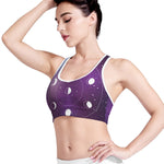 Galaxy Moon Phase Print Women's Sports Bra