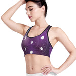 Galaxy Moon Phase Print Women's Sports Bra