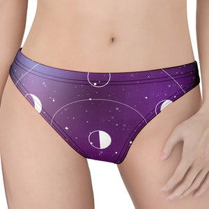 Galaxy Moon Phase Print Women's Thong