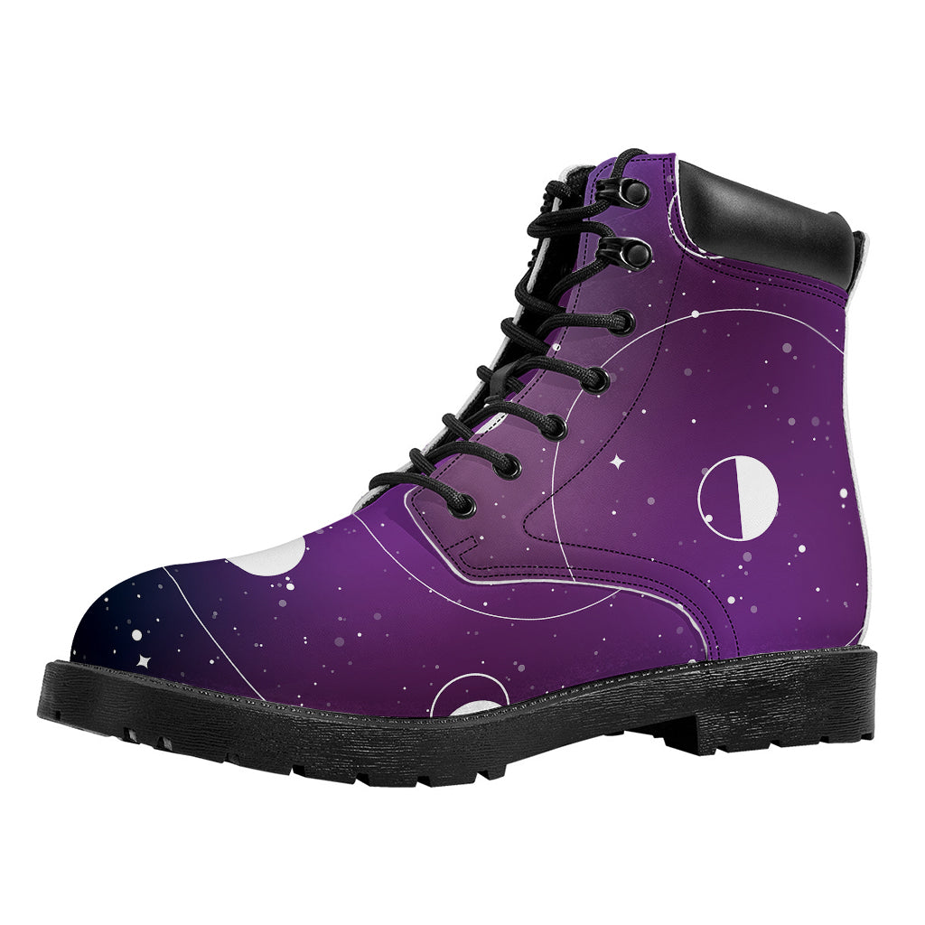 Galaxy Moon Phase Print Work Boots