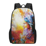 Galaxy Native Indian Woman Print 17 Inch Backpack