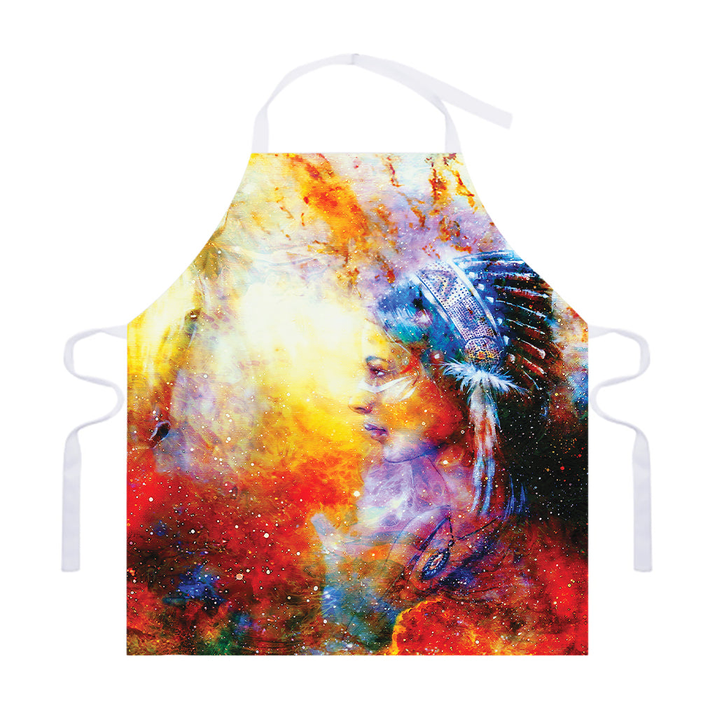Galaxy Native Indian Woman Print Adjustable Apron