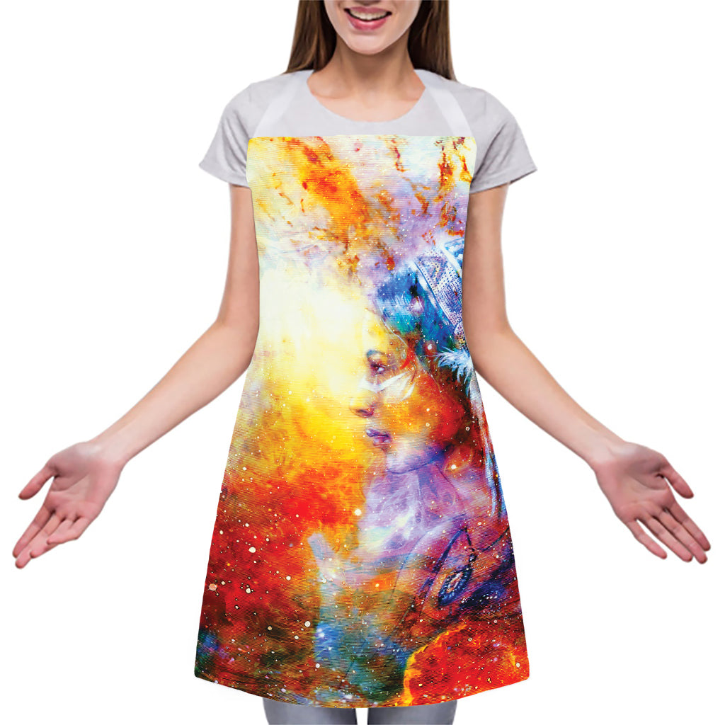 Galaxy Native Indian Woman Print Adjustable Apron