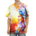 Galaxy Native Indian Woman Print Aloha Shirt