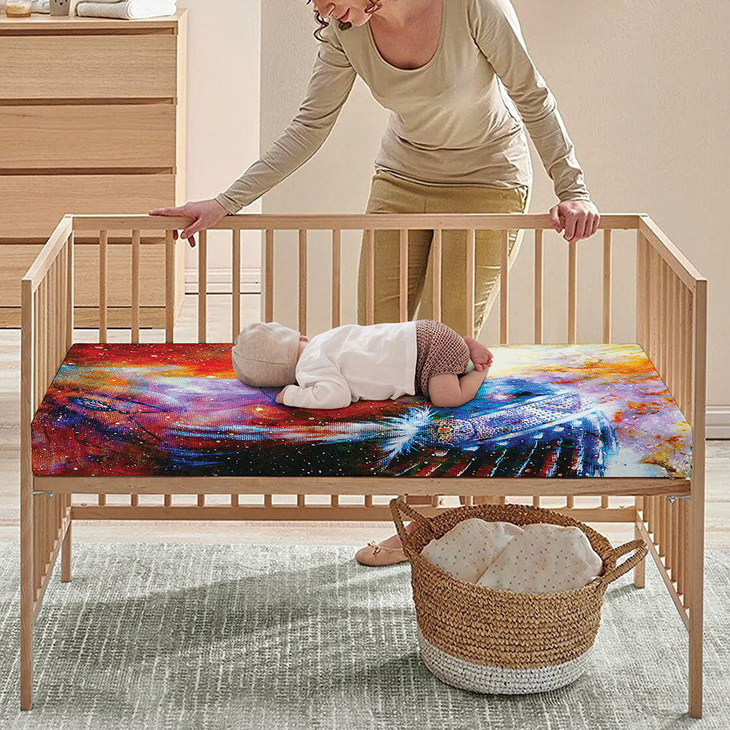Galaxy Native Indian Woman Print Baby Crib Sheet