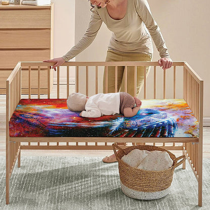 Galaxy Native Indian Woman Print Baby Crib Sheet