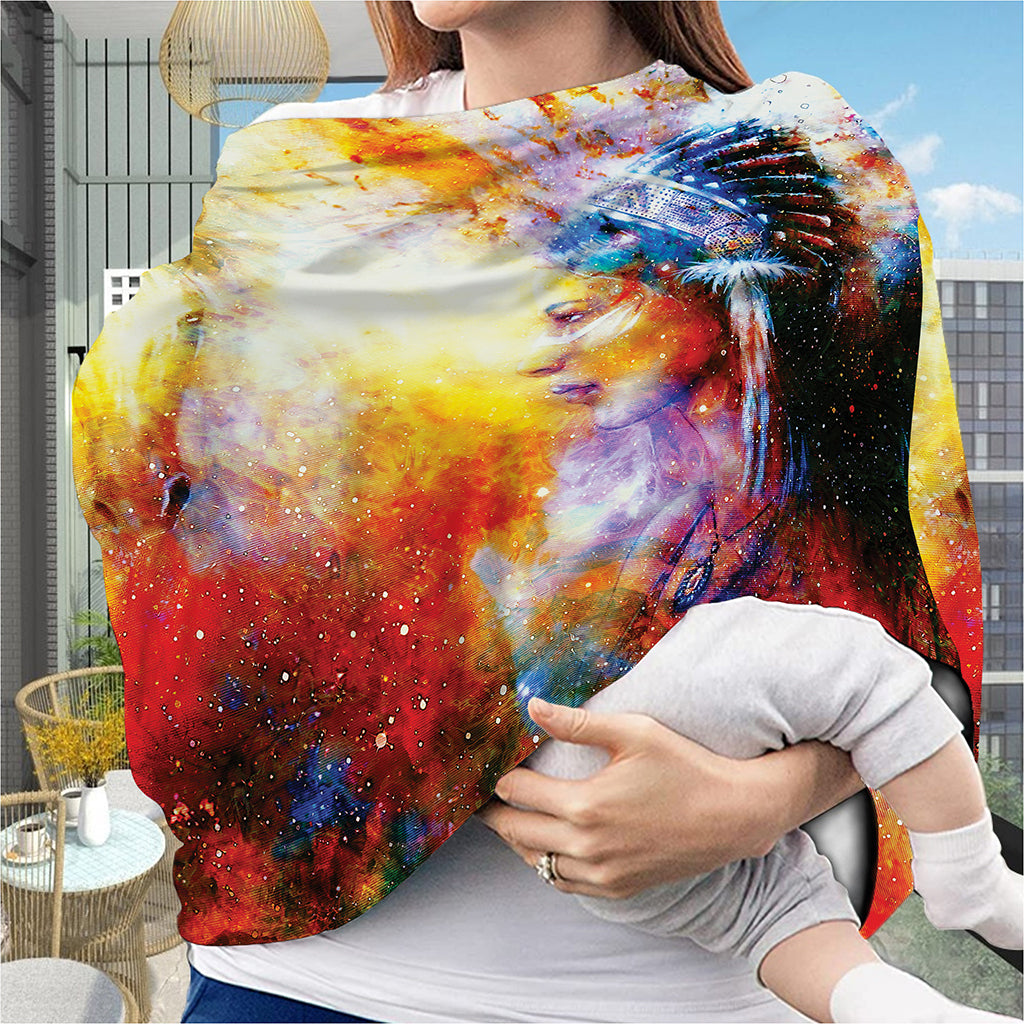 Galaxy Native Indian Woman Print Baby Seat Cover