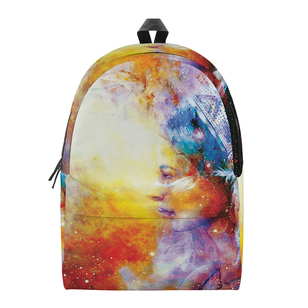 Galaxy Native Indian Woman Print Backpack