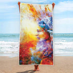Galaxy Native Indian Woman Print Beach Towel