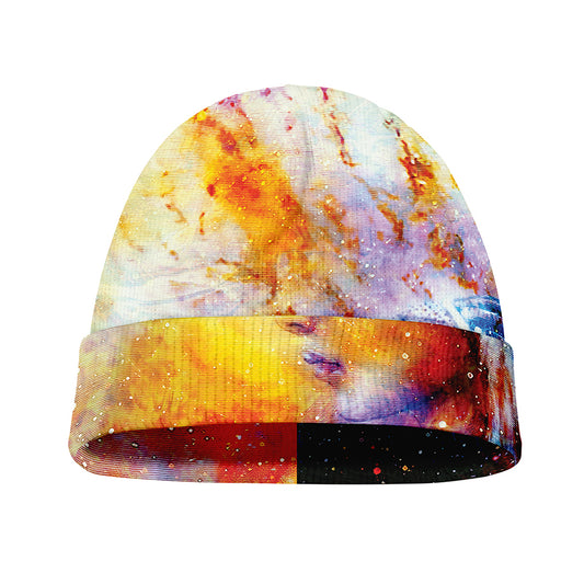 Galaxy Native Indian Woman Print Beanie