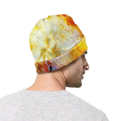 Galaxy Native Indian Woman Print Beanie