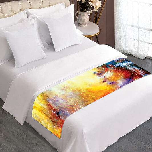 Galaxy Native Indian Woman Print Bed Runner