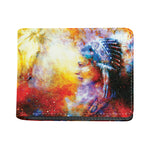 Galaxy Native Indian Woman Print Bifold Wallet
