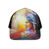 Galaxy Native Indian Woman Print Black Mesh Trucker Cap