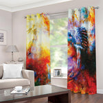 Galaxy Native Indian Woman Print Blackout Grommet Curtains