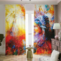 Galaxy Native Indian Woman Print Dimout Pencil Pleat Curtains