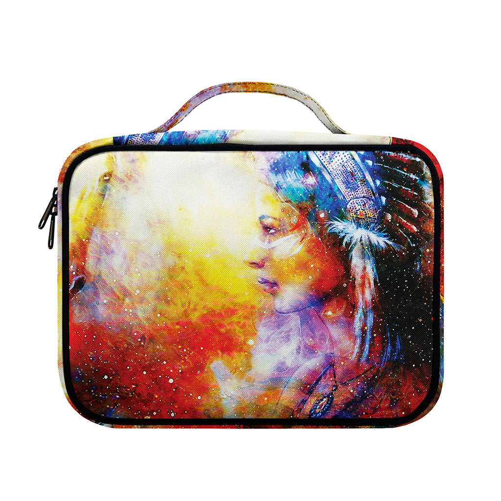 Galaxy Native Indian Woman Print Briefcase Bible Bag