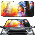 Galaxy Native Indian Woman Print Car Windshield Sun Shade