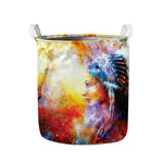 Galaxy Native Indian Woman Print Collapsible Laundry Basket