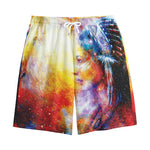 Galaxy Native Indian Woman Print Cotton Shorts