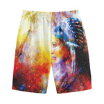 Galaxy Native Indian Woman Print Cotton Shorts