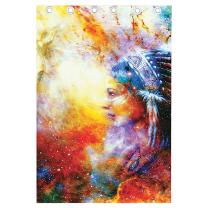 Galaxy Native Indian Woman Print Curtain