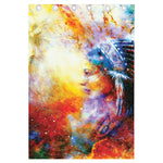 Galaxy Native Indian Woman Print Curtain