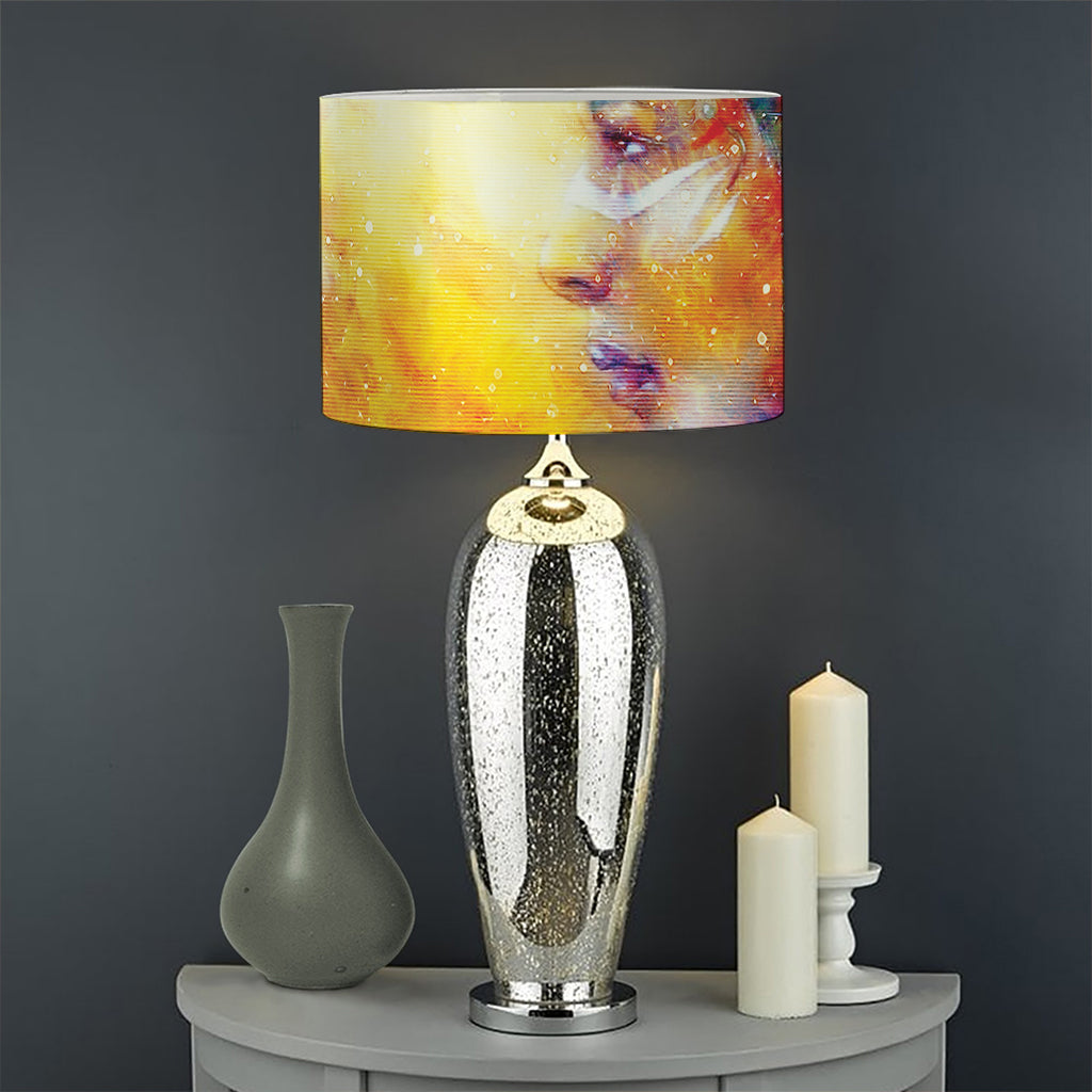 Galaxy Native Indian Woman Print Drum Lamp Shade