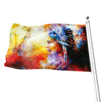 Galaxy Native Indian Woman Print Flag