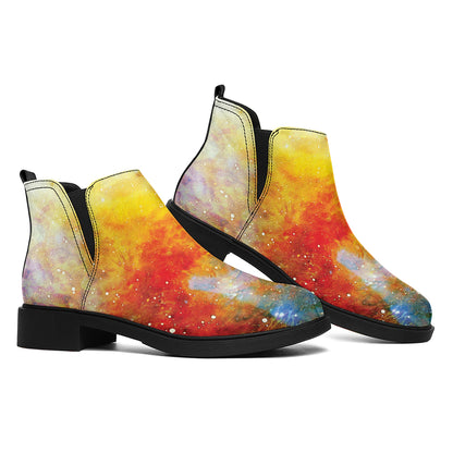 Galaxy Native Indian Woman Print Flat Ankle Boots