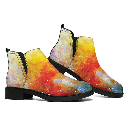 Galaxy Native Indian Woman Print Flat Ankle Boots
