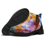 Galaxy Native Indian Woman Print Flat Ankle Boots