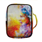 Galaxy Native Indian Woman Print Front Pocket Bible Bag