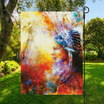 Galaxy Native Indian Woman Print Garden Flag