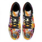 Galaxy Native Indian Woman Print High Top Leather Sneakers